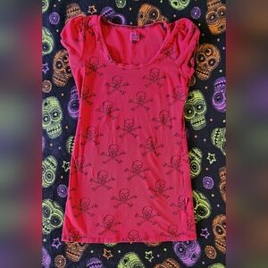 Tripp NYC Red Skull & Crossbones Mini Bodycon Dress